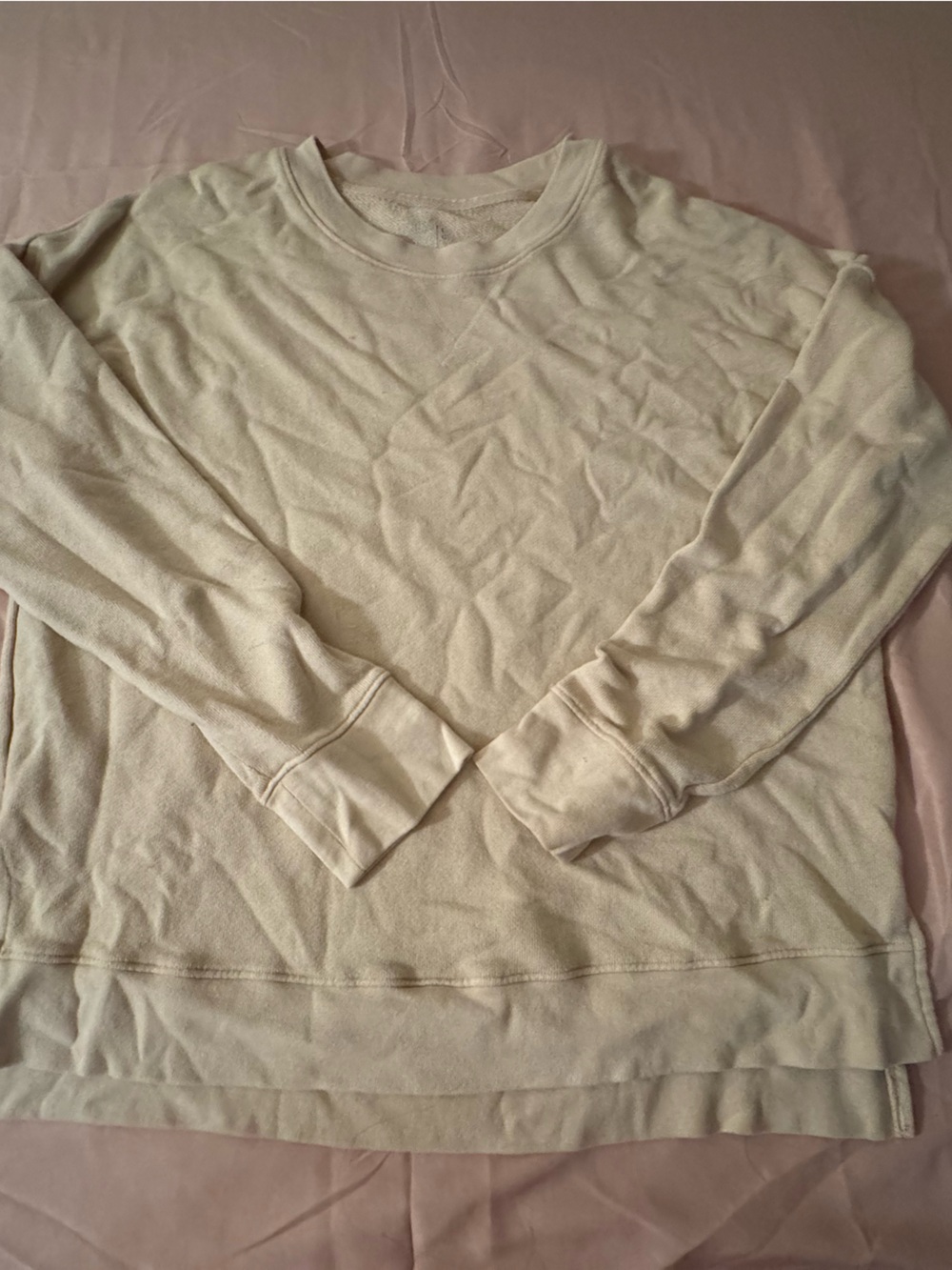 Time and Tru Cream Crewneck Sweater